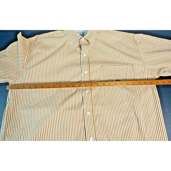 Cinch striped long sleeve button down shirt Mens Large gold & white - Picture 5 of 9